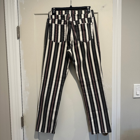 FRAME Denim Le Sylvie Slender Straight High Rise Band Stripe Jeans - Picture 3 of 5